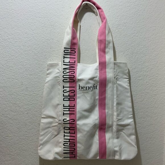 Benefit San Francisco Denim Beach Tote Bag Laughter is Best Cosmetic - Picture 2 of 8